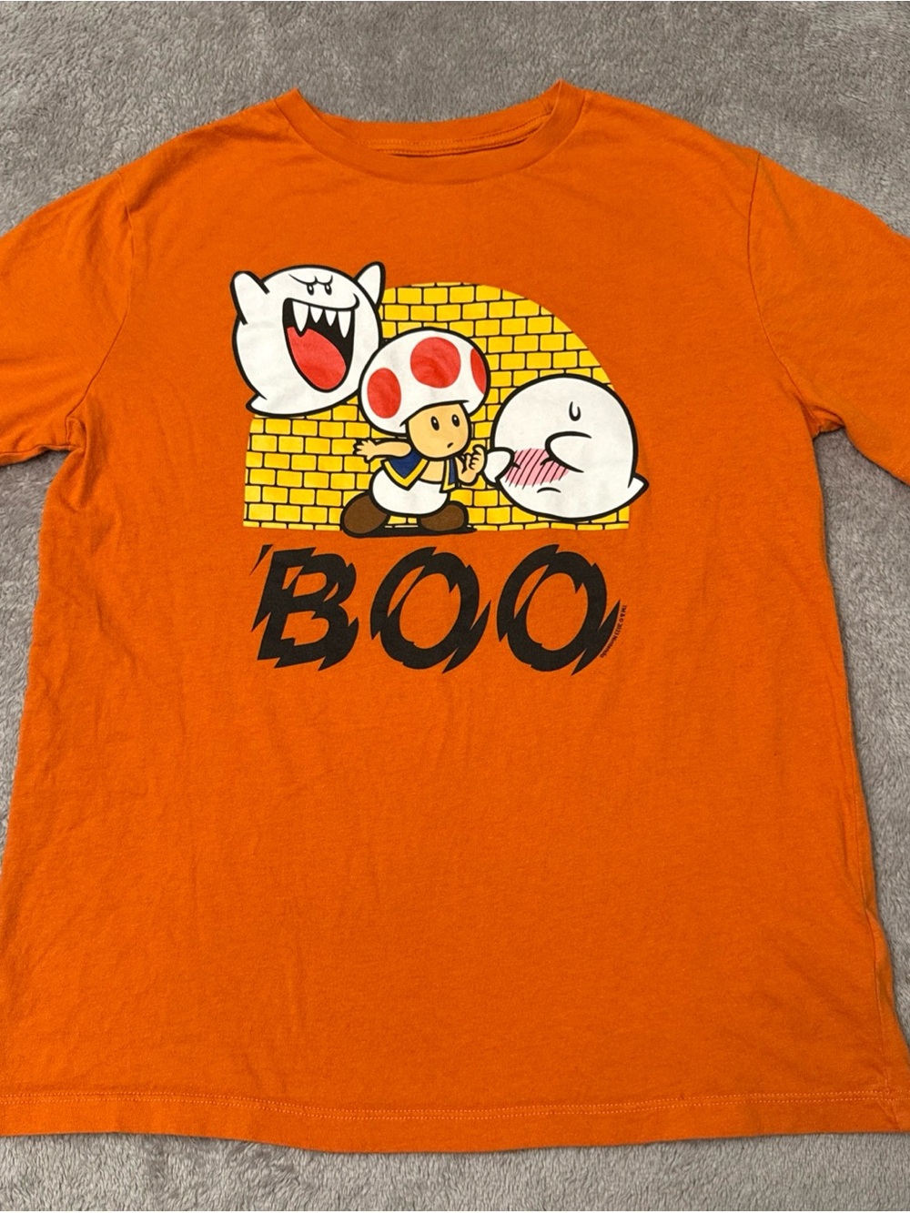 Kids Orange Super Mario 'Boo' Graphic T-Shirt, size 14-16